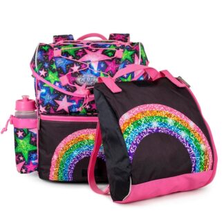 JEVA Intermediate Skoletaske Shimmer Rainbow - JEVA