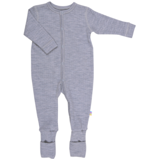Joha Uld Rib Gråmeleret Natdragt 2 i 1 - Str. 60 cm - Joha