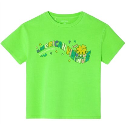 American Vintage T-shirt Droit Mc Col Rond Imprime Absinthe Fluo - Str. 5 år - American Vintage