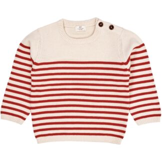 Copenhagen Colors Cream/Red Combi Strik Sailor Sweater Stripe - Str. 80 cm - Copenhagen colors