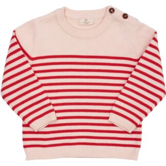 Copenhagen Colors Dusty Rose/Red Comb. Strik Sailor Stribet Sweater - Str. 116 - Copenhagen colors