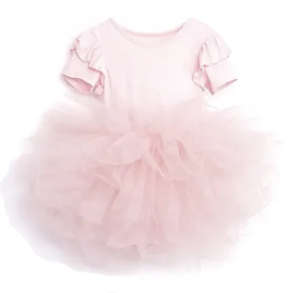 Dolly by Le Petit Timeless Short Sleeve Tutu Kjole Light Pink - Str. 1-3 år/P - Dolly by Le Petit Tom