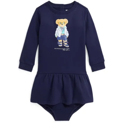 Ralph Lauren Baby Bjørn Kjole Og Bloomer Newport Navy - Ralph Lauren Baby