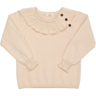 Copenhagen Colors Cream Strik Margueritte Bluse - Str. 110 cm - Copenhagen colors