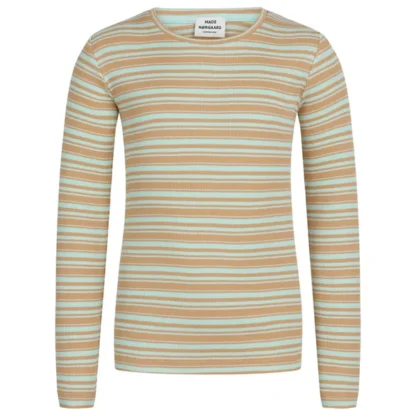 Mads Nørgaard Spa Retreat/Iced Coffee 2x2 Cotton Stripe Talino Bluse - Mads Nørgaard