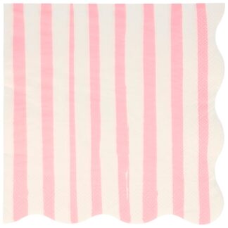 Meri Meri Stripe Pink Servietter Large - Meri Meri