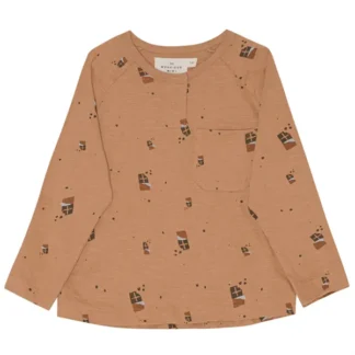 Monsieur Mini Mini Chocolate AOP Bluse - Monsieur Mini