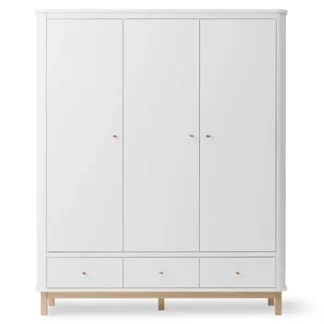 Oliver Furniture Wood Klædeskab 3 Døre Hvid/Eg - Oliver Furniture