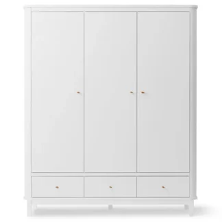 Oliver Furniture Wood Klædeskab 3 Døre Hvid - Oliver Furniture