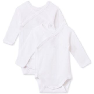 Petit Bateau Kryds Bodies 2-Pak White - Petit Bateau