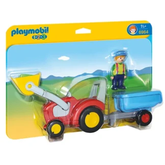 PlaymobilÂ® 1.2.3 - Landmand med Traktor og Anhænger - PlaymobilÂ®