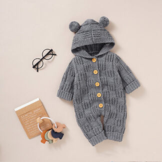 Baby Romper - Small Ear - 80 (9-12M) / Grå - My Kids