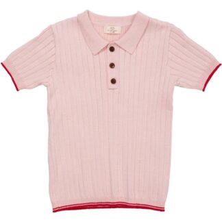 Copenhagen Colors Dusty Rose/Red Comb. Rib Strik Polo - Str. 80 cm - Copenhagen colors