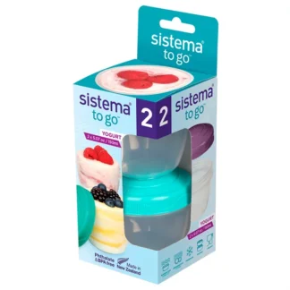 Sistema To-Go Yoghurtsbøtte 2-Pak Minty Teal / Misty Purple - Sistema