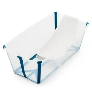 StokkeÂ® Flexi BathÂ® Babybadekar m. Newborn Support Transparent Blue - StokkeÂ®