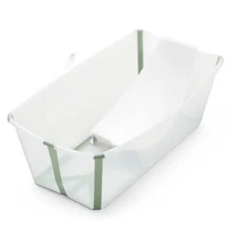 StokkeÂ® Flexi BathÂ® Babybadekar m. Newborn Support Transparent Green - StokkeÂ®