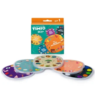 TIMIOÂ® Disc Sæt 1 - Vilde Dyr, Børnerim, Farver, Musik og Kroppens dele - TIMIOÂ®