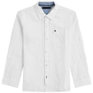 Tommy Hilfiger Essential Cotton Skjorte White - Tommy Hilfiger