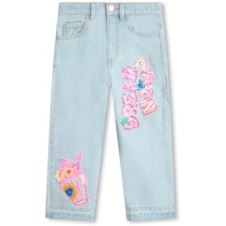 Billieblush Double Stone + Bleach Denim Jeans - Str. 5 år - Billieblush