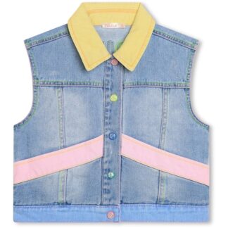 Billieblush Double Stone + Bleach Denim Vest - Str. 5 år - Billieblush